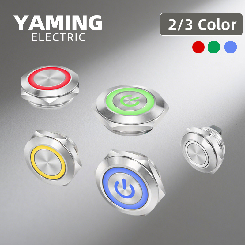 Push Button Tactile - 12/16/19/22/25/30mm Ultra ince Bi üç renkli
